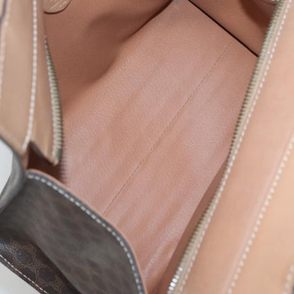 Celine CELINE Macadam Canvas Hand Bag PVC Leather 2way Brown Gold Authentic 123320