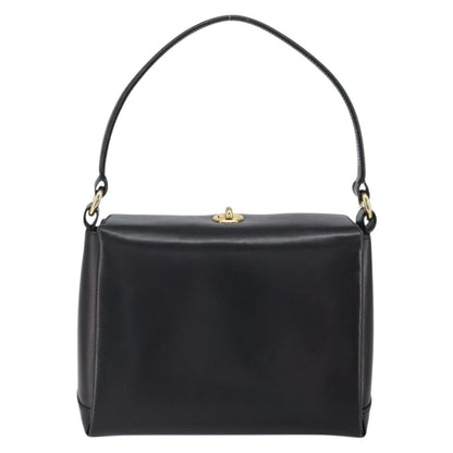 Gucci GUCCI Shoulder Bag Leather Black Gold Authentic mr1988