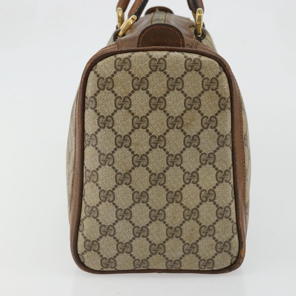 Gucci GUCCI GG Supreme Hand Bag PVC Beige Gold Authentic YKZ987