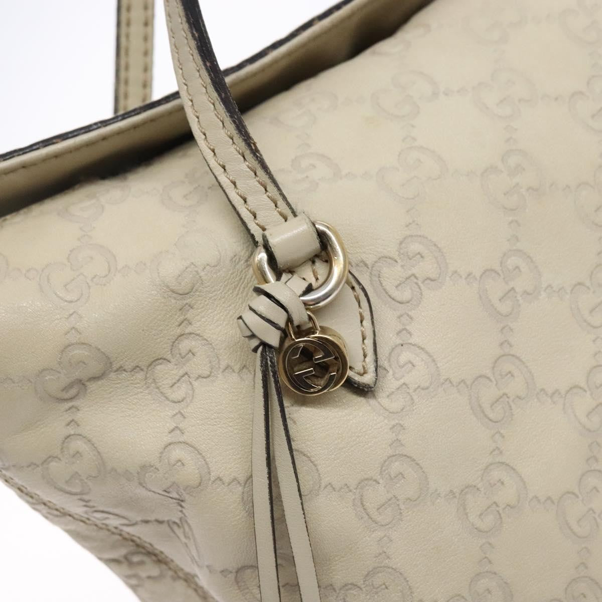 Gucci GUCCI GG Canvas Guccissima Hand Bag Leather White Gold 353120 Authentic bs29328