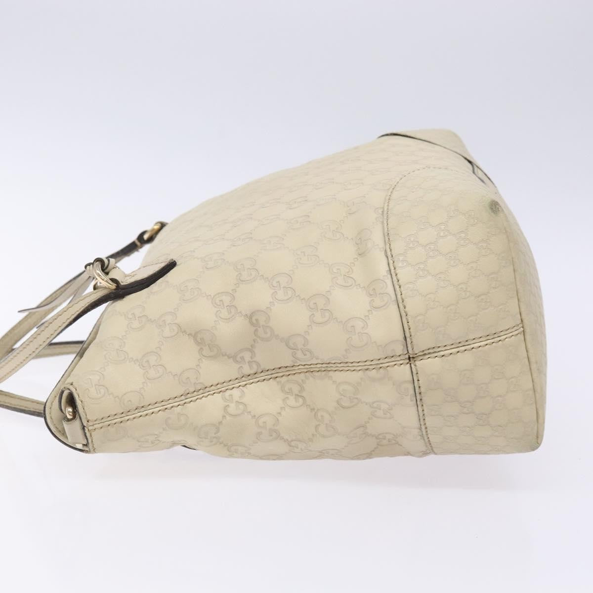 Gucci GUCCI GG Canvas Guccissima Hand Bag Leather White Gold 353120 Authentic bs29328