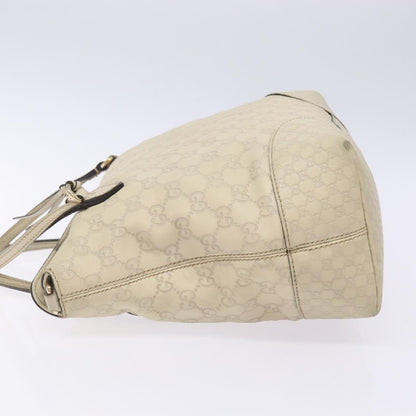 Gucci GUCCI GG Canvas Guccissima Hand Bag Leather White Gold 353120 Authentic bs29328