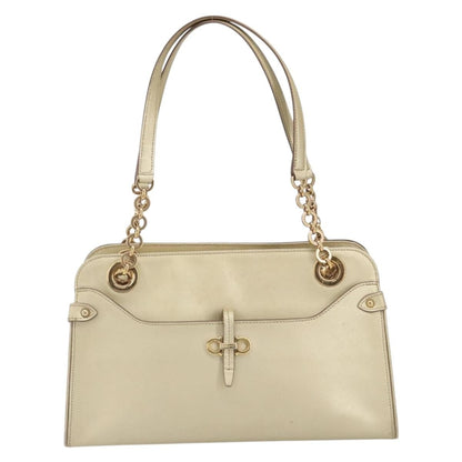 Salvatore Ferragamo Salvatore Ferragamo Gancini Shoulder Bag Leather Gold Authentic 162322