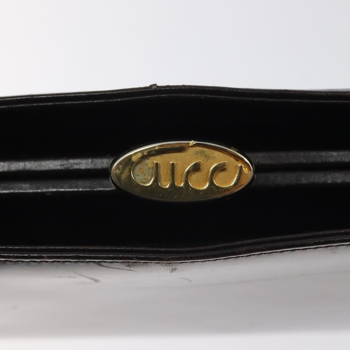Gucci GUCCI Hand Bag Leather Brown Gold Authentic ep9221