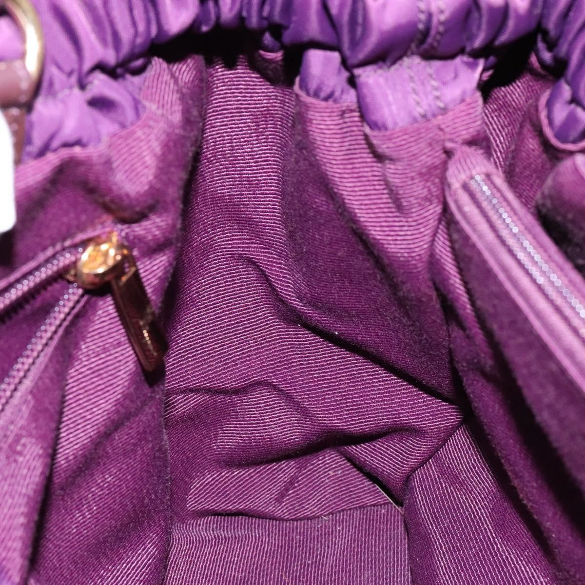 Salvatore Ferragamo Salvatore Ferragamo Vala Shoulder Bag Nylon Purple Gold Authentic 141527