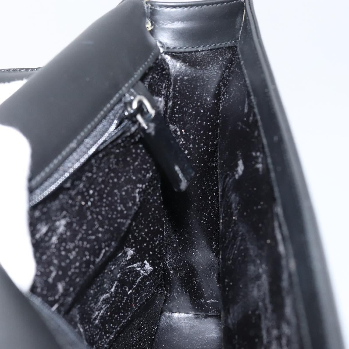 Gucci GUCCI Shoulder Bag Leather Black Silver 001 3064 Authentic 146004