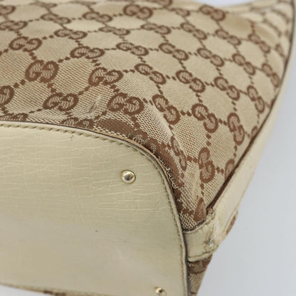 Gucci GUCCI GG Canvas Hand Bag Beige Gold 07198 Authentic 172295