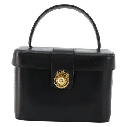 Celine CELINE Vanity Cosmetic Pouch Leather Black Gold Authentic 179213 Bag