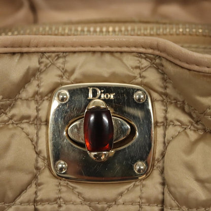 Dior Christian Dior Canage Hand Bag Nylon Beige Gold Authentic mr1376