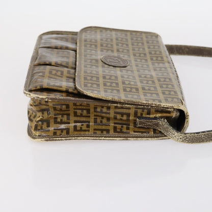 Fendi FENDI Zucca Canvas Zucchino Canvas Hand Bag Enamel 2 Set Black Brown Authentic hk3167