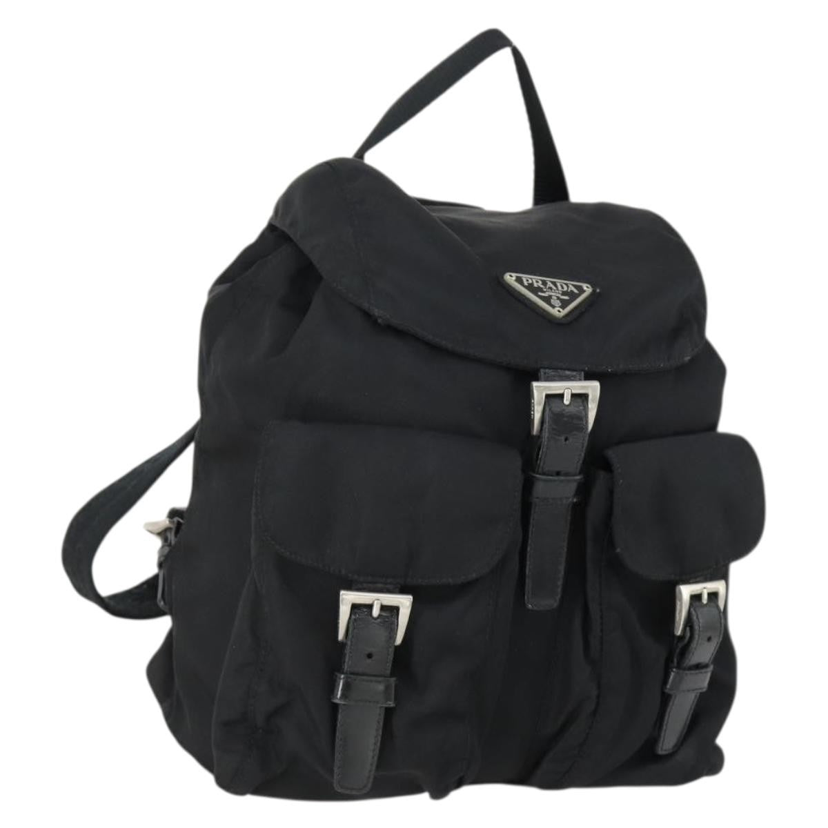 Prada PRADA Backpack Nylon Black Silver Authentic ka1167 Bag