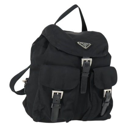 Prada PRADA Backpack Nylon Black Silver Authentic ka1167 Bag