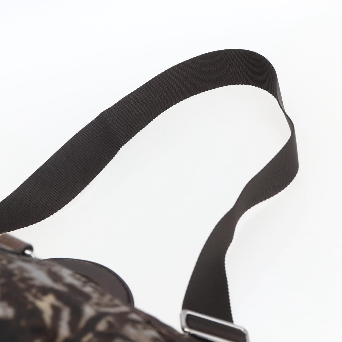 Prada PRADA Hand Bag Nylon 2way Brown Silver Authentic 163076