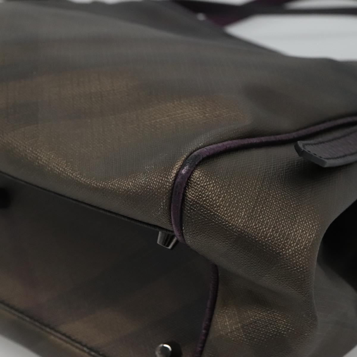 Burberry BURBERRY Nova Check Tote Bag PVC Brown Authentic ti2634
