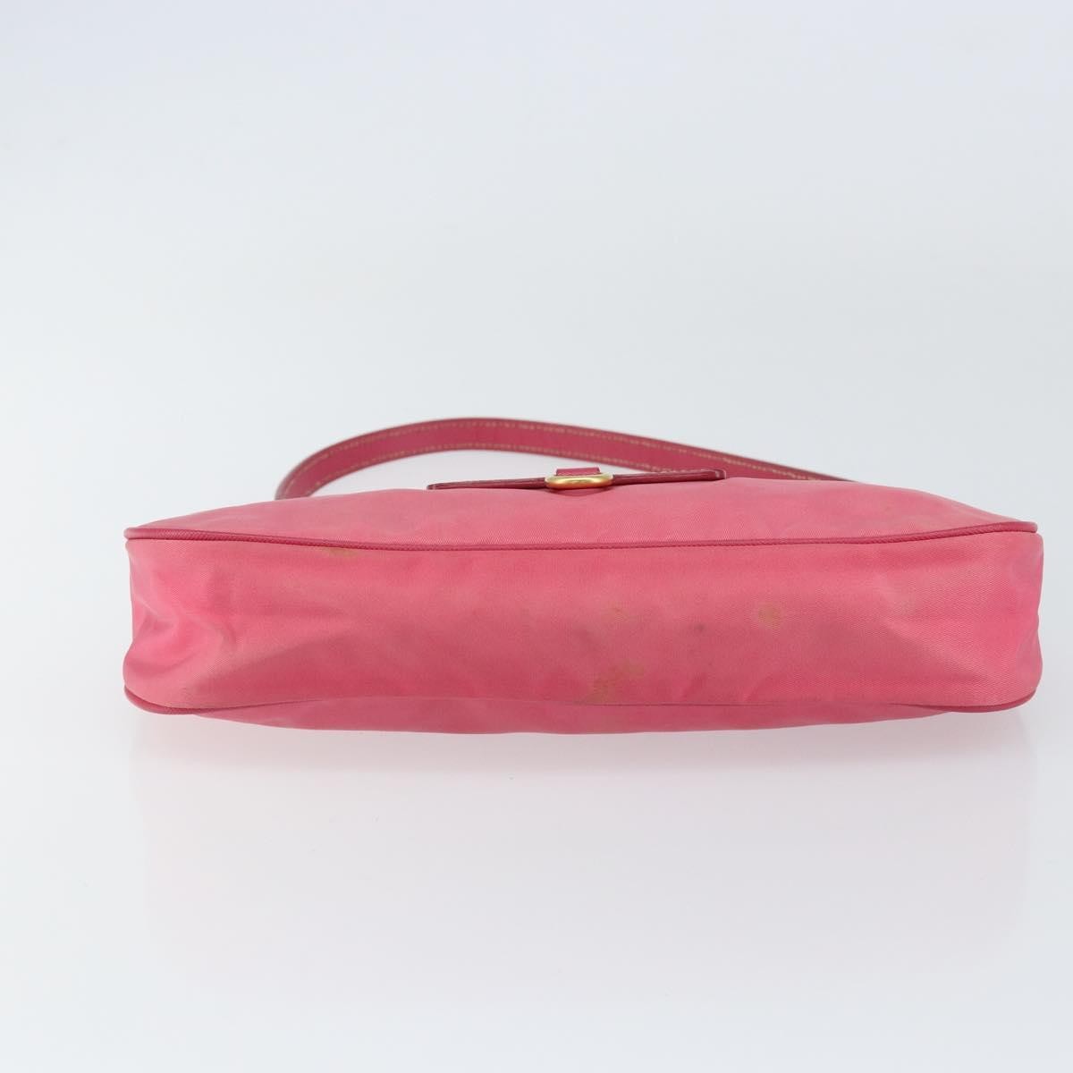 Prada PRADA Shoulder Bag Nylon Leather Pink Gold Authentic 155082