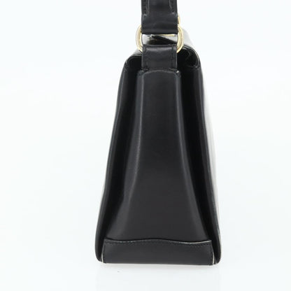 Gucci GUCCI Hand Bag Leather Black Gold Authentic ka4348