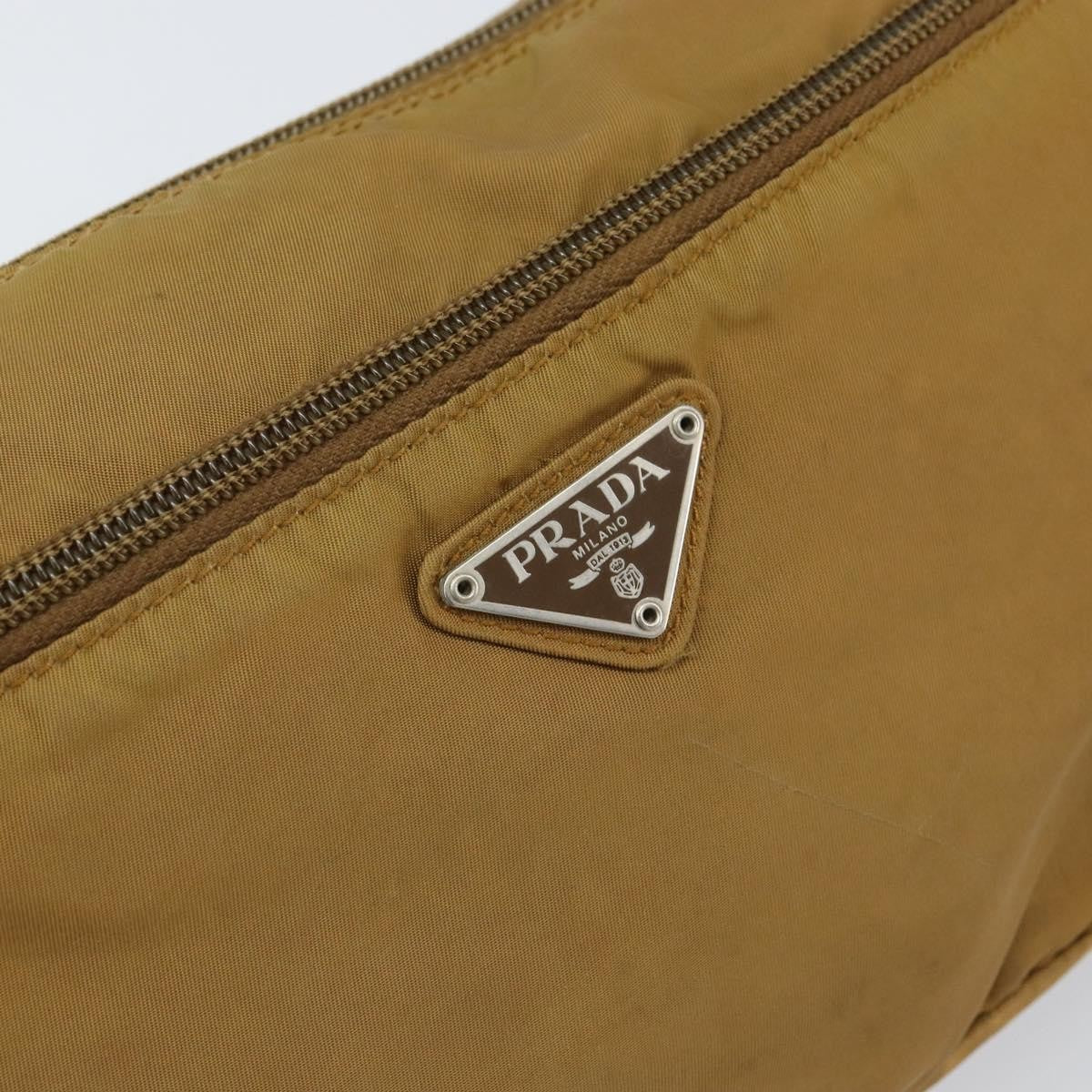 Prada PRADA Shoulder Bag Nylon Beige Silver Authentic 161725