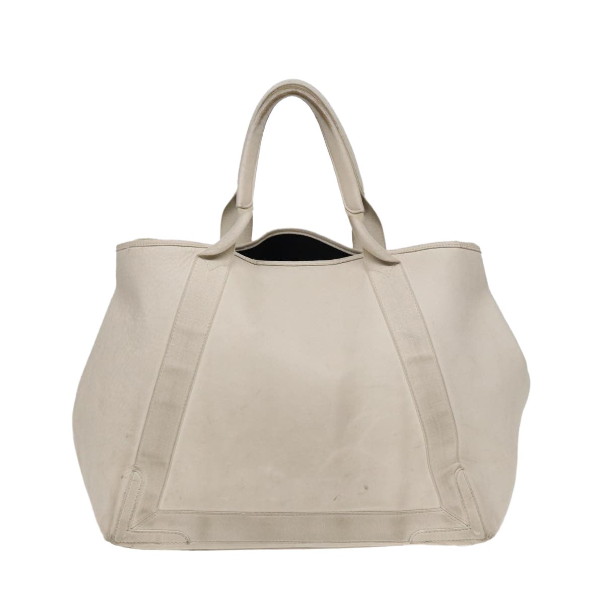 Balenciaga BALENCIAGA Navy Cabas Hand Bag Leather White Silver 339936 Authentic bs17140