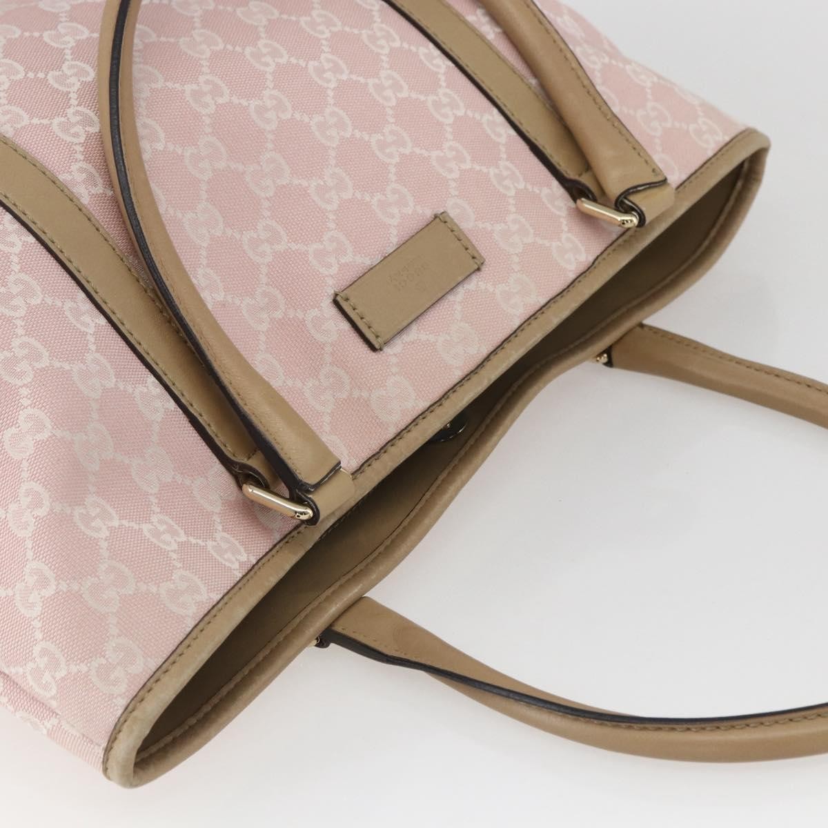 Gucci GUCCI GG Canvas Tote Bag Pink Gold Authentic 158451