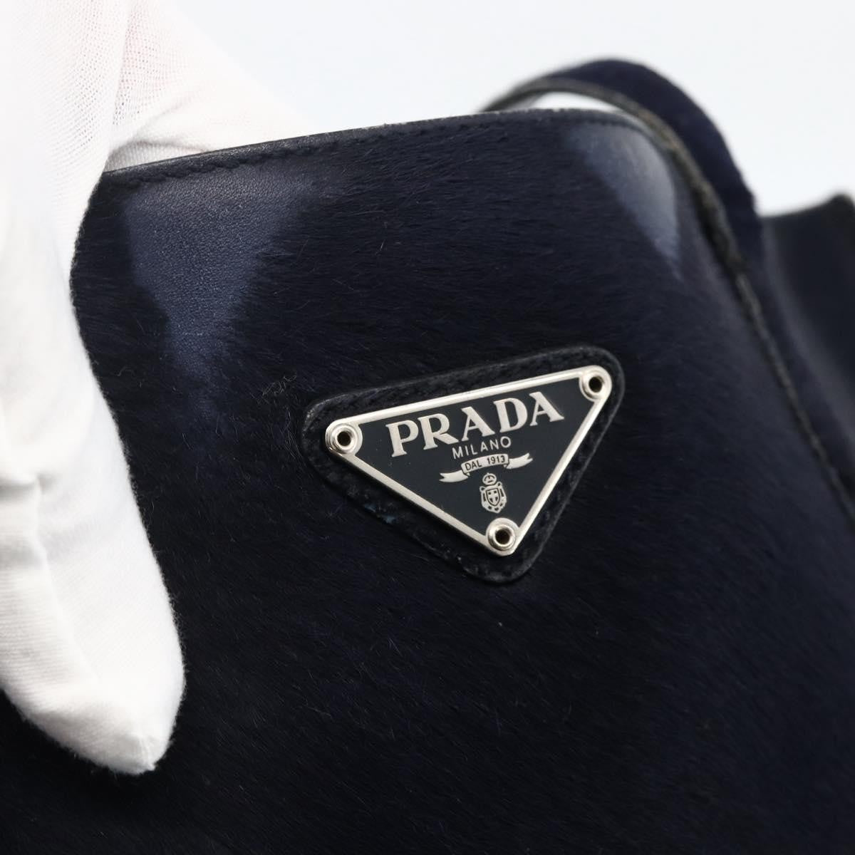 Prada PRADA Tote Bag Harako leather Navy Authentic 167194