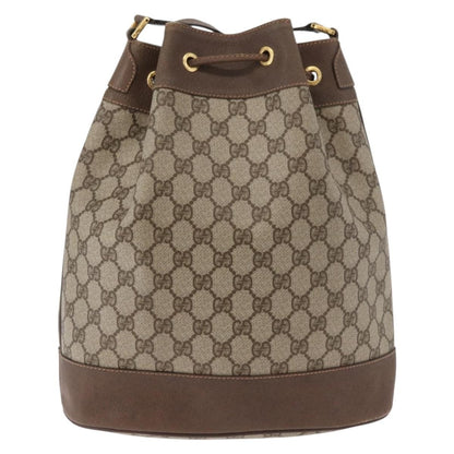 Gucci GUCCI GG Supreme Web Sherry Line Bag PVC Beige Gold 41 02 085 Authentic BA12841