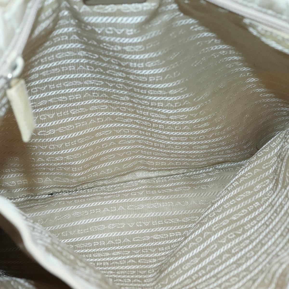 Prada PRADA Tote Bag Nylon Beige Silver Authentic 139071