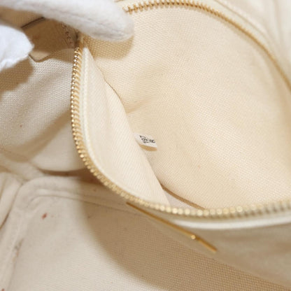 Prada PRADA Canapa MM Hand Bag Denim White Gold Authentic BSZ344