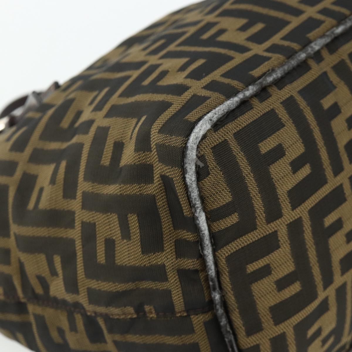 Fendi FENDI Zucca Canvas Hand Bag Black Brown Authentic 175169