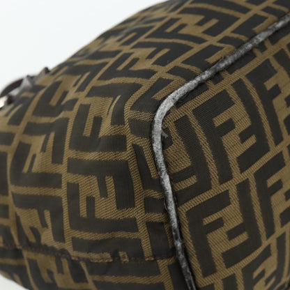 Fendi FENDI Zucca Canvas Hand Bag Black Brown Authentic 175169