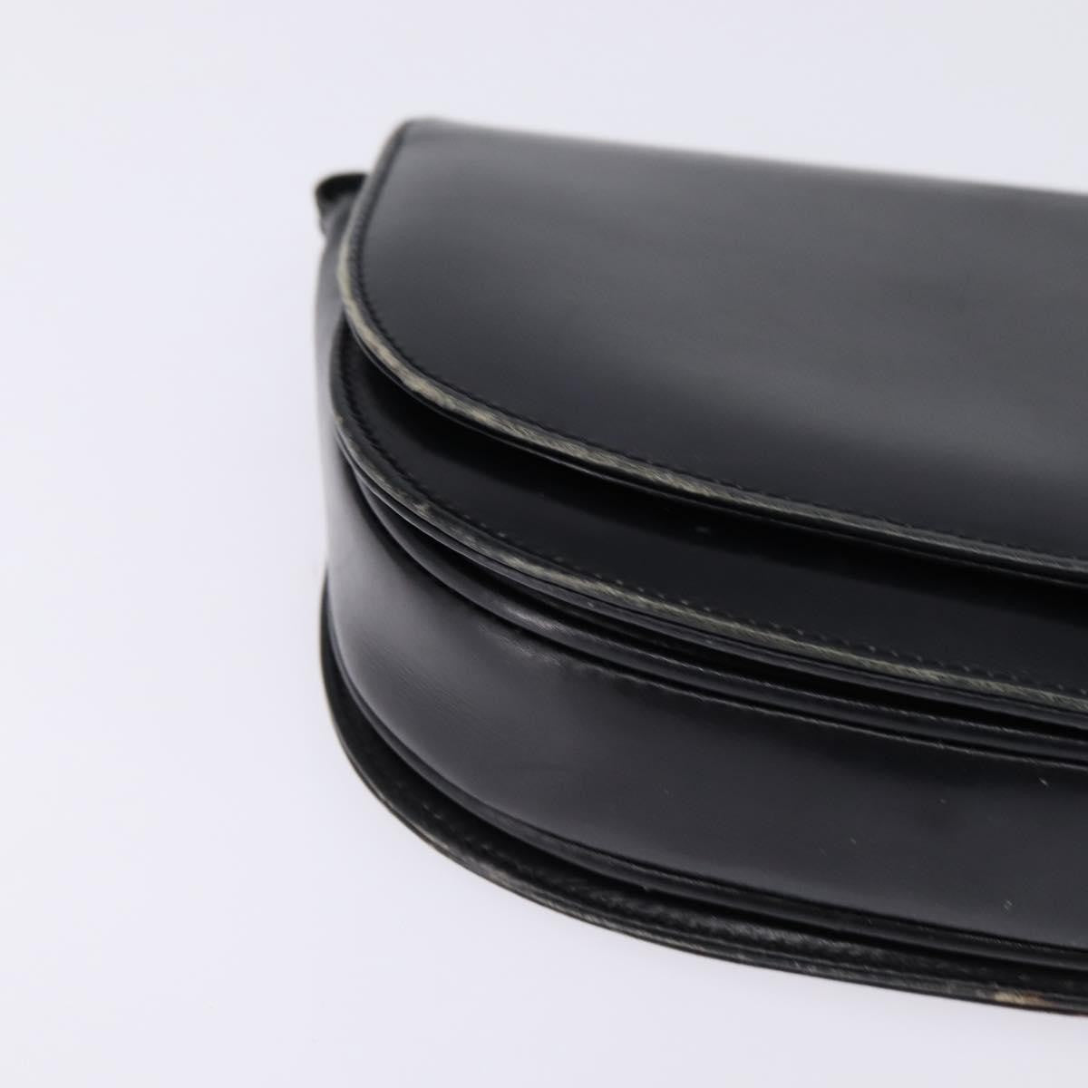 Celine CELINE Horse Carriage Shoulder Bag Leather Navy Gold Authentic BA6372