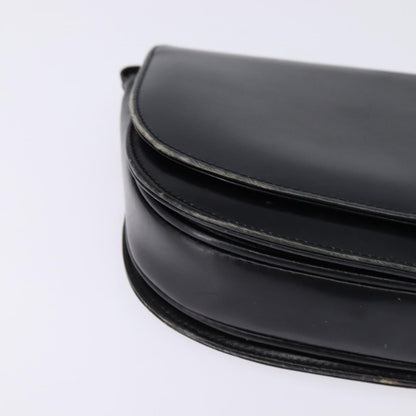 Celine CELINE Horse Carriage Shoulder Bag Leather Navy Gold Authentic BA6372
