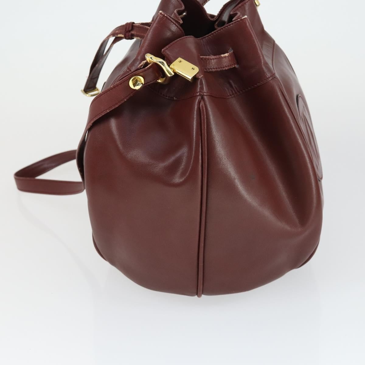 Cartier CARTIER Dior Shoulder Bag Leather 3 Set Bordeaux Authentic 165146