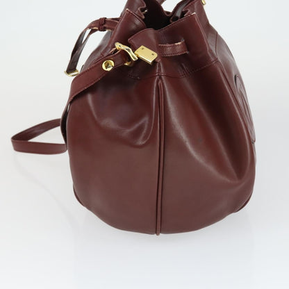 Cartier CARTIER Dior Shoulder Bag Leather 3 Set Bordeaux Authentic 165146