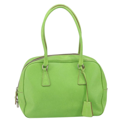 Prada PRADA Hand Bag Leather Silver Light green Authentic 172031