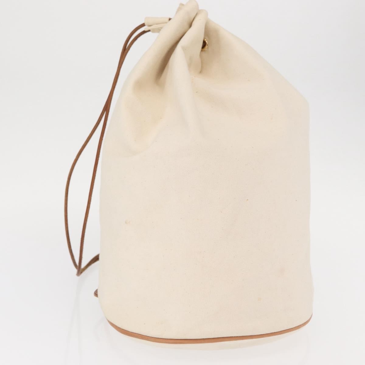 Hermès Hermès HERMES Porochon Mimir GM Shoulder Bag Canvas White Gold Authentic ka758