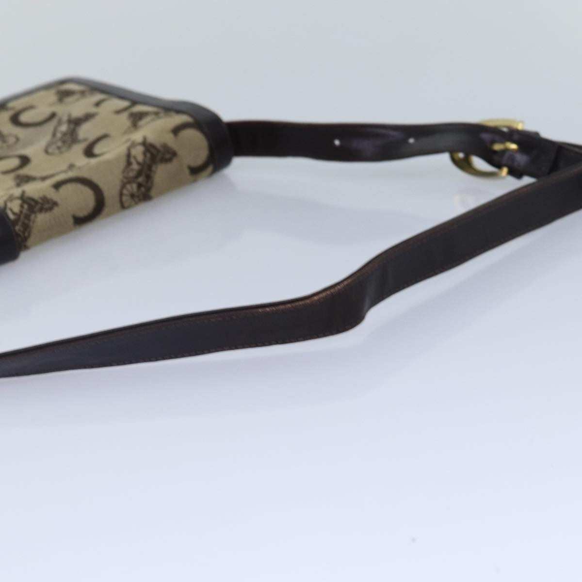 Celine CELINE C Saluki Shoulder Bag Canvas Beige Authentic 88426