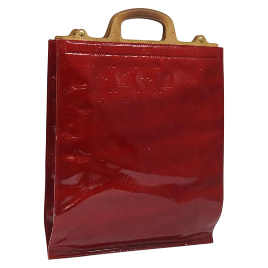 Louis Vuitton LOUIS VUITTON Monogram Vernis Stanton Tote Bag Red M91078 LV Authentic EC405
