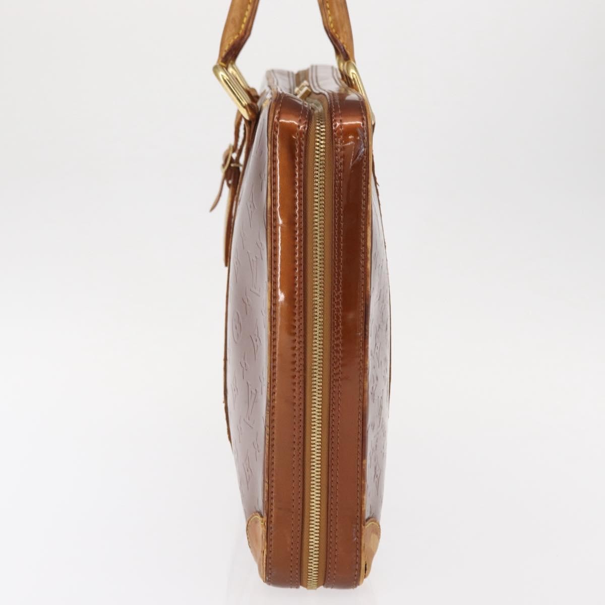 Louis Vuitton LOUIS VUITTON Monogram Vernis Van Damme Hand Bag Bronze M91125 LV Authentic BA8606