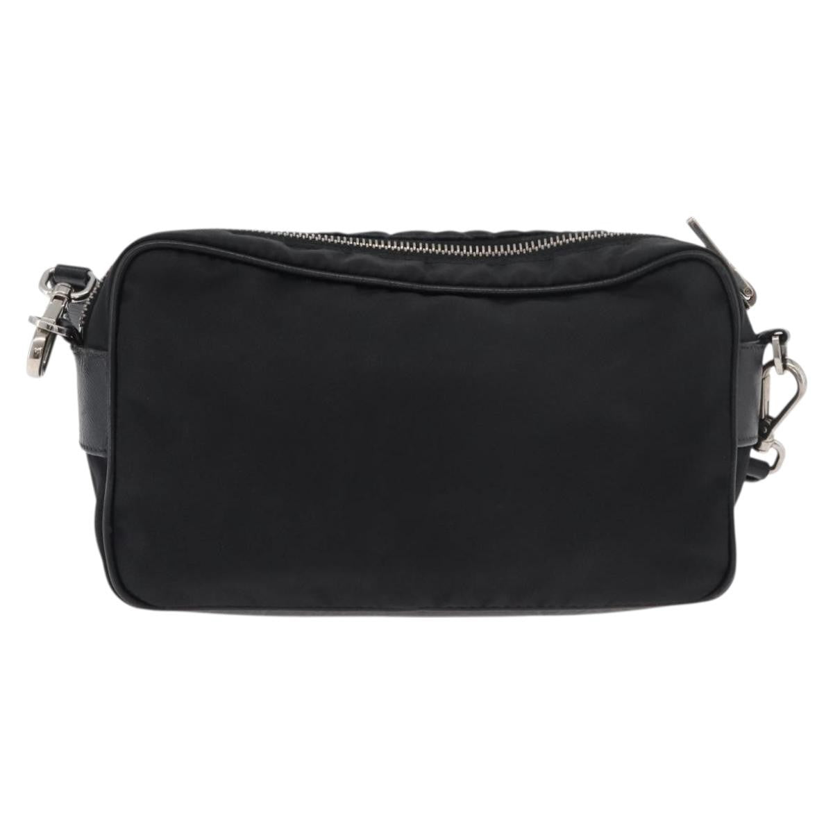Prada PRADA Shoulder Bag Nylon Black Silver Authentic 175723