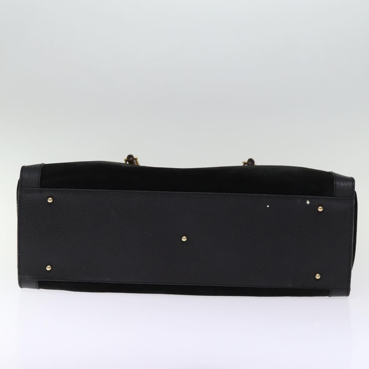Gucci GUCCI Bamboo Tote Bag Suede Black 002 1186 0259 Authentic 75677