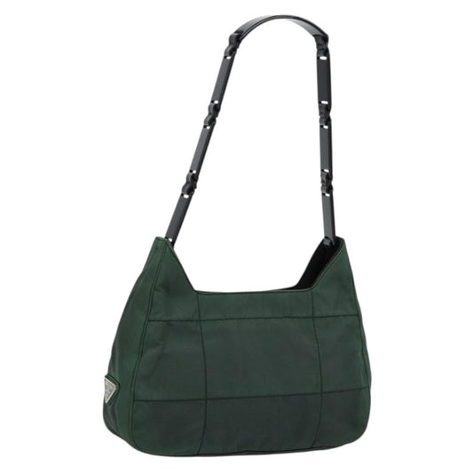 Prada PRADA Shoulder Bag Nylon Green Silver Authentic bs34473