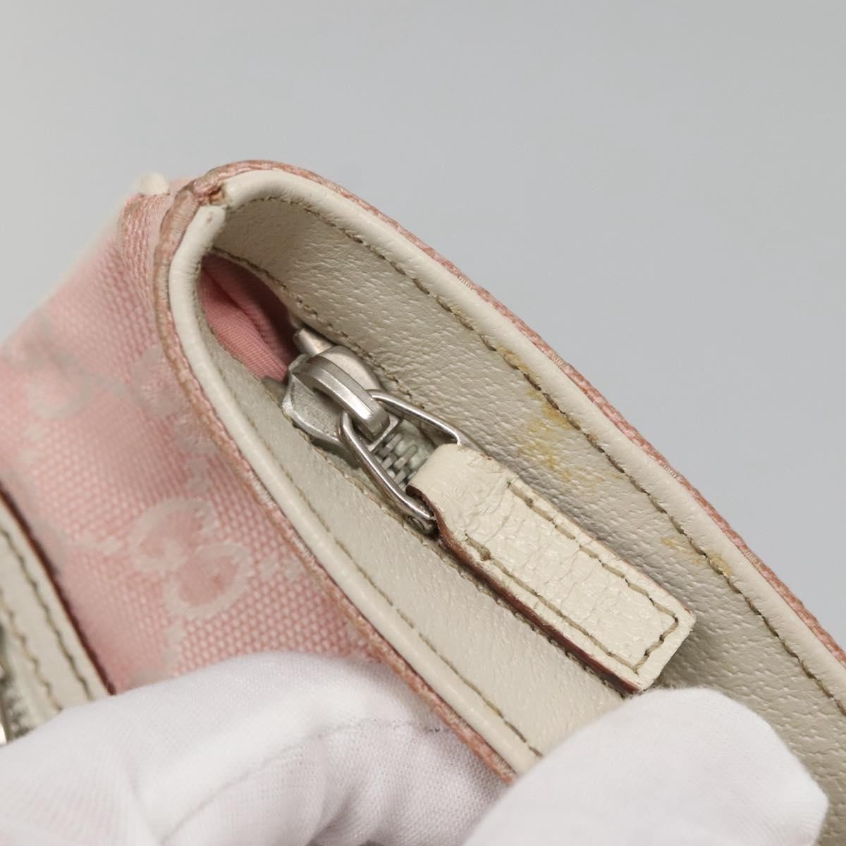 Gucci GUCCI GG Canvas Sherry Line Tote Bag Pink Silver 145809 Authentic 141943