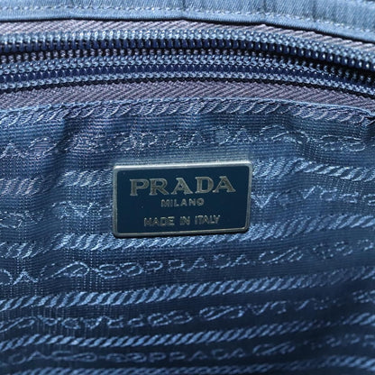 Prada PRADA Hand Bag Nylon Navy Gold Authentic 126301