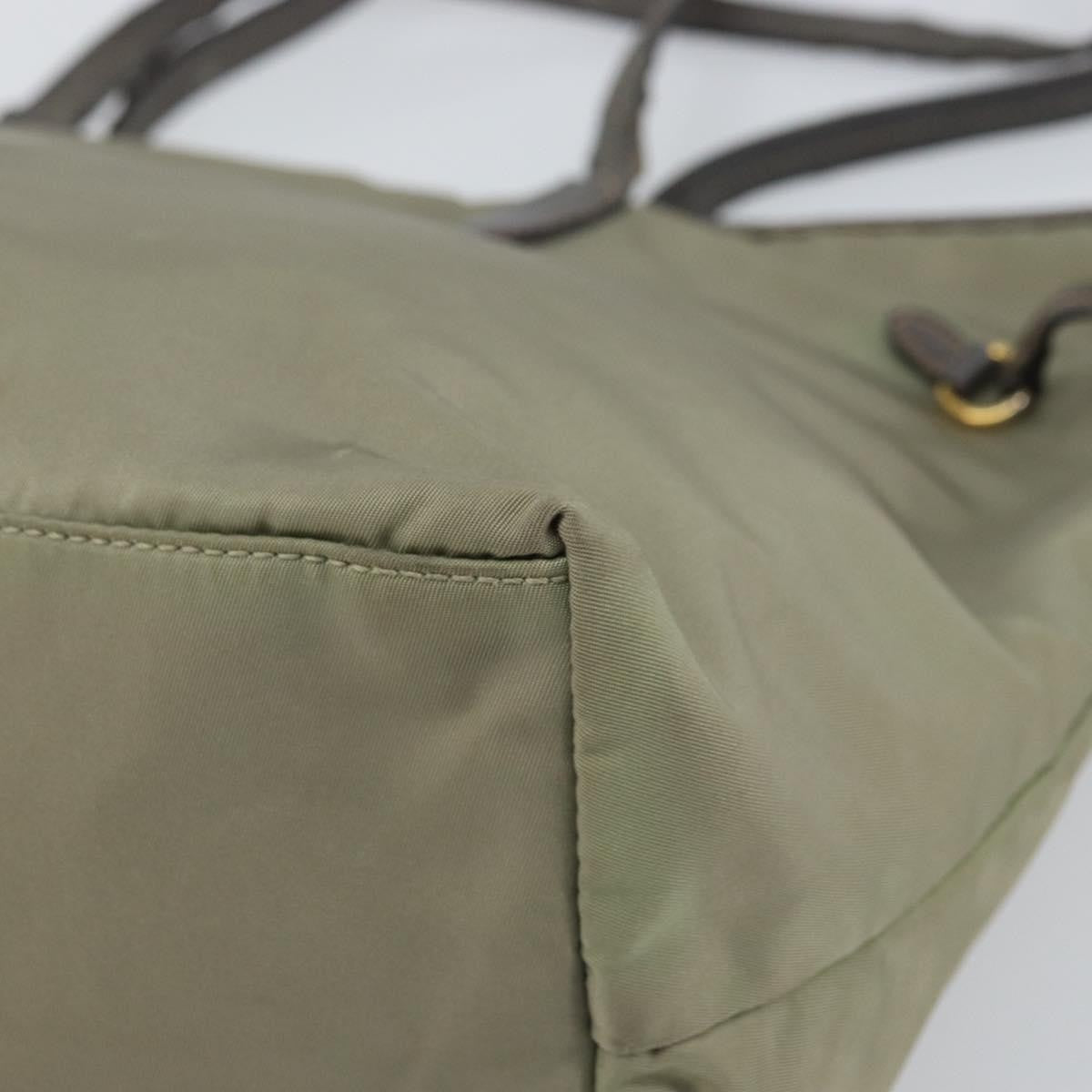 Prada PRADA Tote Bag Nylon Beige Gold Authentic 163284