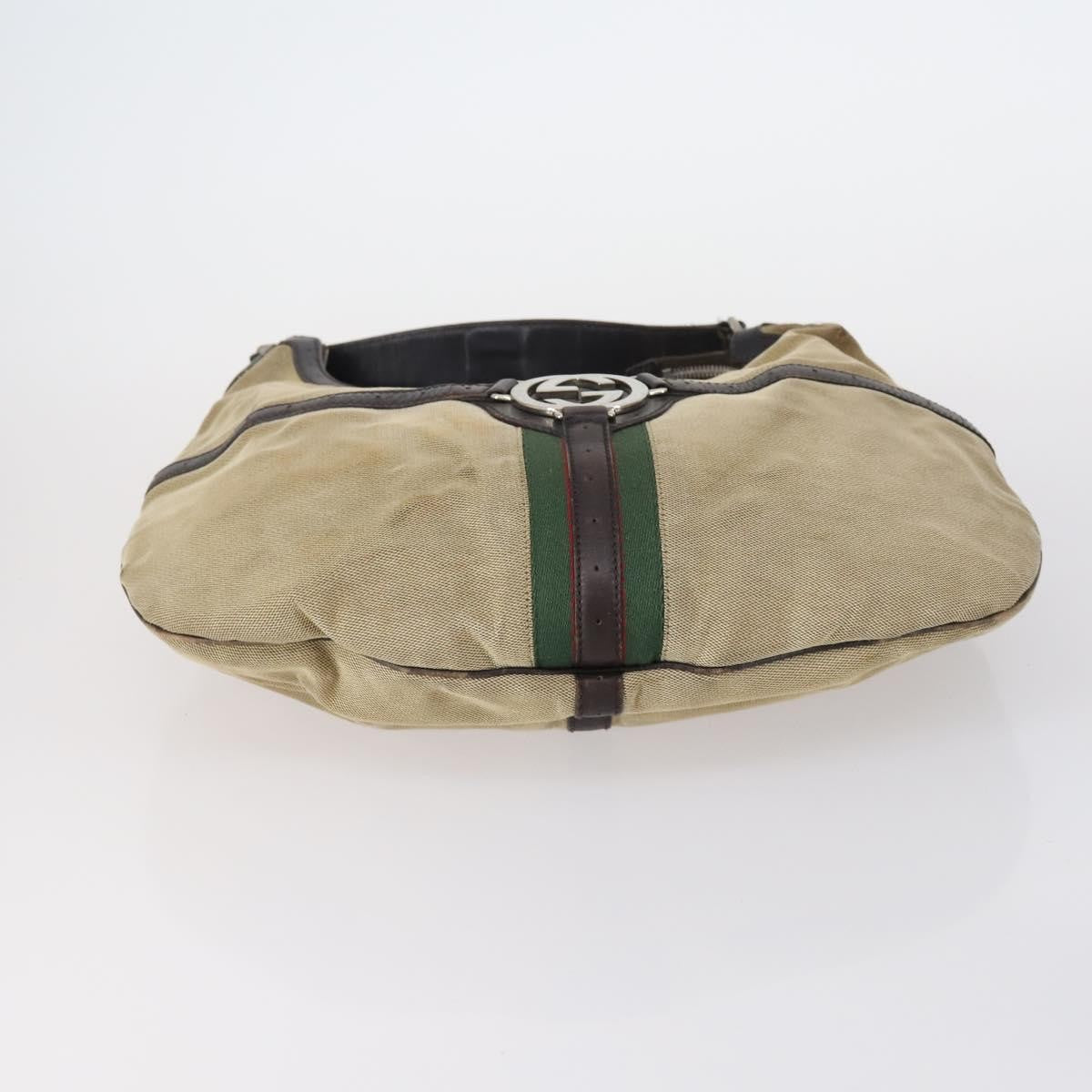 Gucci GUCCI Hand Bag Canvas nylon 4 Set Beige Black Green Authentic bs30536