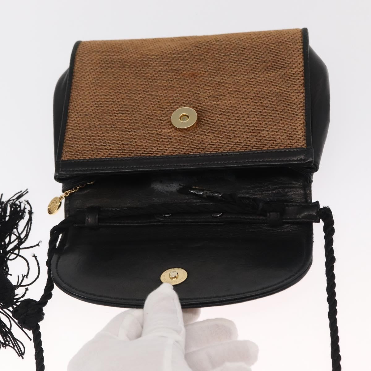 Gucci GUCCI Shoulder Bag Canvas Gold Brown Authentic ka1072
