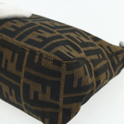 Fendi FENDI Zucca Canvas Hand Pouch Black Brown Authentic 168880 Bag