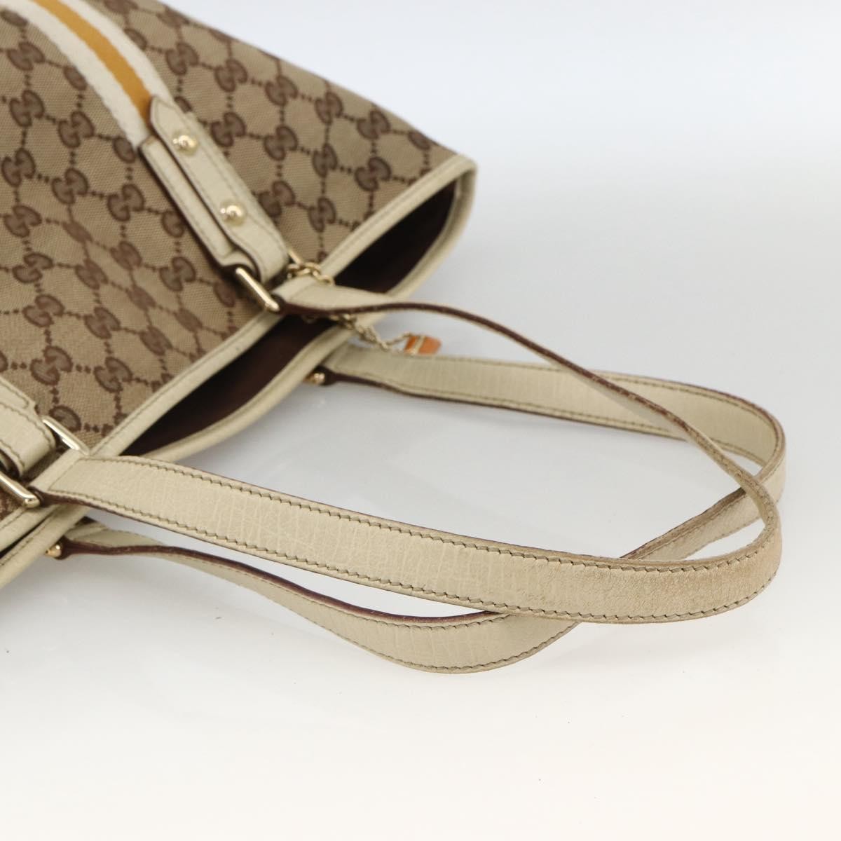 Gucci GUCCI GG Canvas Sherry Line Hand Bag Beige Gold 137396 Authentic ep13635