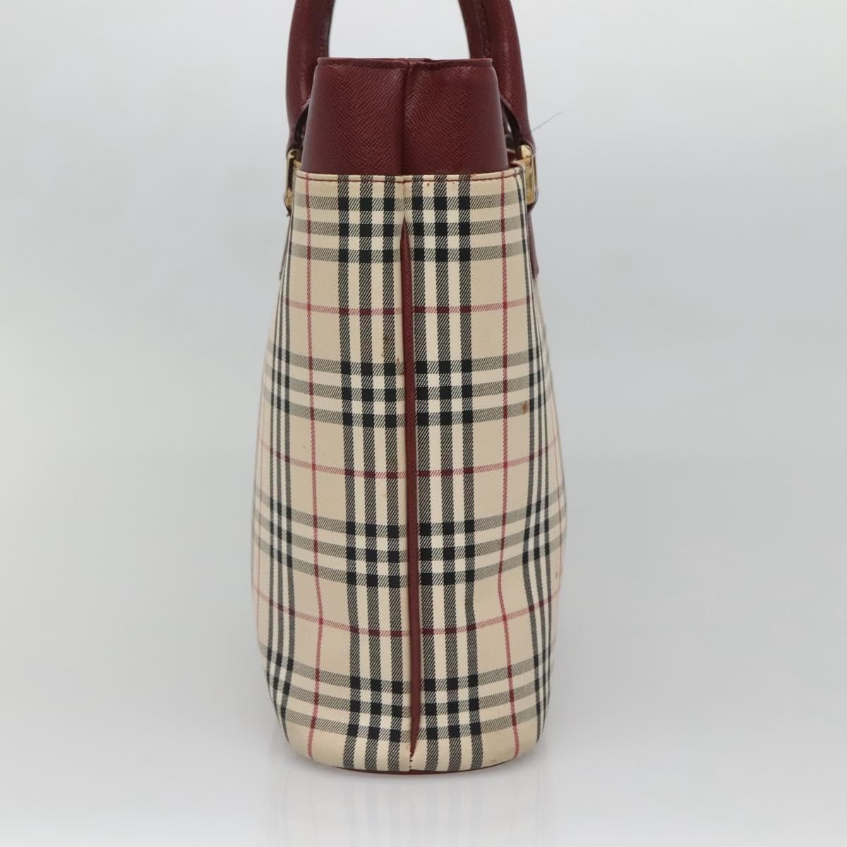 Burberry BURBERRY Nova Check Tote Bag Canvas Beige Gold Authentic 136853