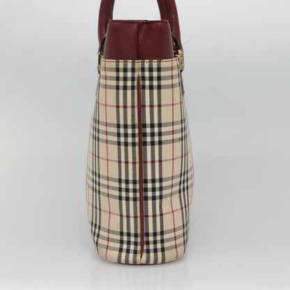 Burberry BURBERRY Nova Check Tote Bag Canvas Beige Gold Authentic 136853